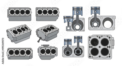 Engine Piston Cylinder Block Parts.