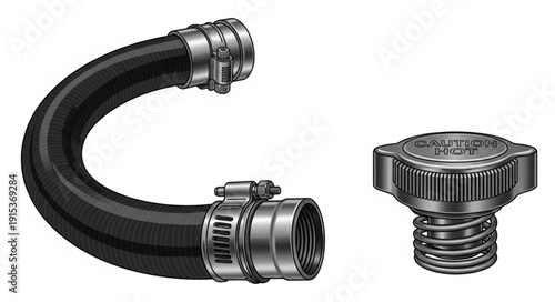 Flexible Hose and Metal Fitting.