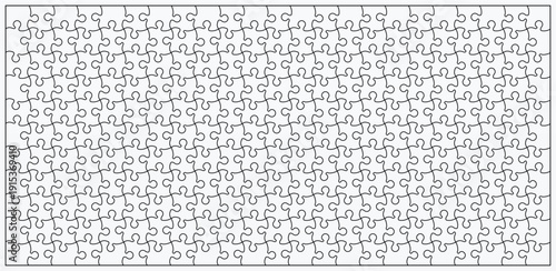 253 Piece Blank Jigsaw Puzzle Template – Horizontal Printable Vector