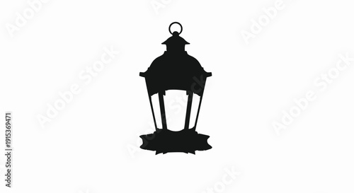 a silhouette of a lantern reflecting a soft, diffused light, creating a sense of rain and atmosphere