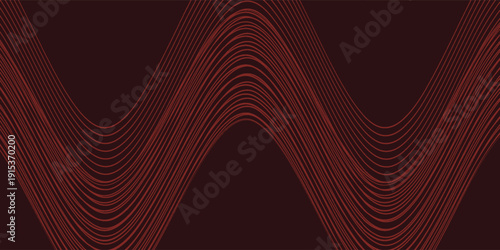 Dark abstract background with glowing wave. Shiny moving lines design element. Modern purple blue gradient flowing wave lines. Futuristic technology concept. Vector illustration