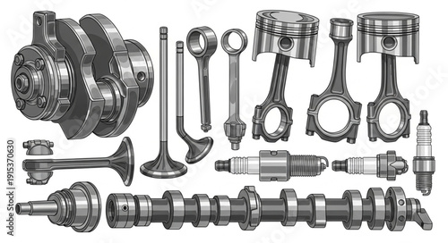 Engine Parts and Components Assorted.