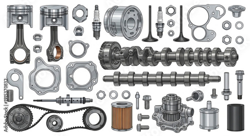 Engine Parts and Components Assorted.