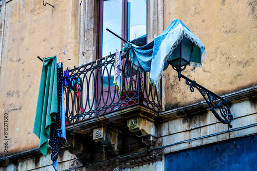 Laundry Drying on Catania Balcony