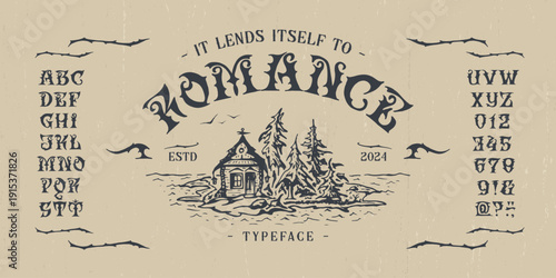 Font The Romance. Craft vintage typeface design.