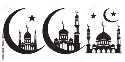 Iconic religious symbols of islam and christianity together in harmony Vector