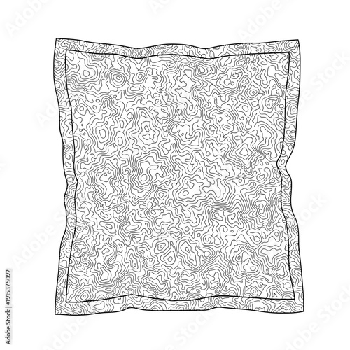 Crumpled foil pouch isolated on a white background, featuring intricate detailed texture and contours, showcasing a realistic metallic appearance