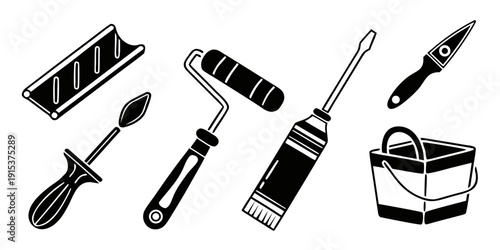 A collection of various kitchen utensils and tools used for cooking and baking Vector
