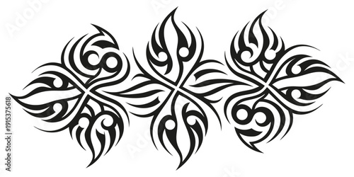 Intricate floral design with symmetrical patterns and ornate detailing Vector