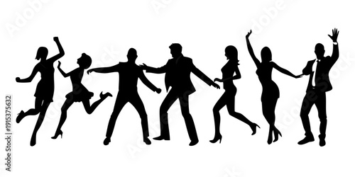 Group of people dancing together in a joyful celebration of diversity and unity Vector