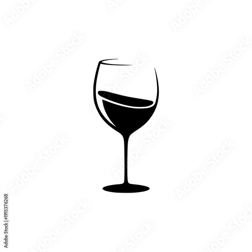 Elegant wine glass filled with red wine