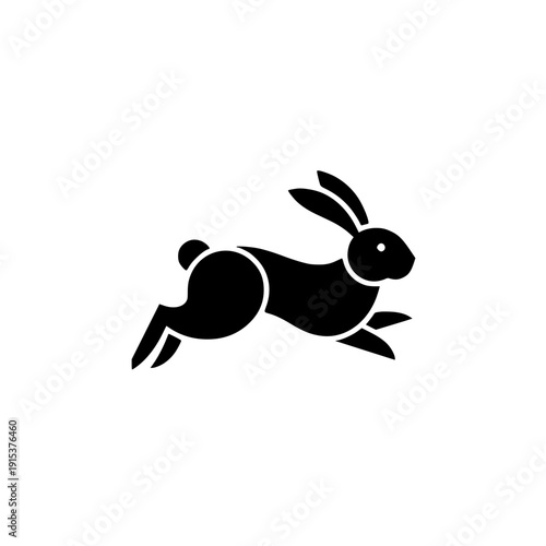 Dynamic rabbit in motion with energetic leap
