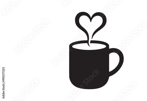 Heart Steam Coffee Mug Graphic