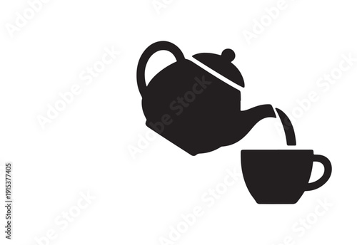 Black Tea Kettle Silhouette Art