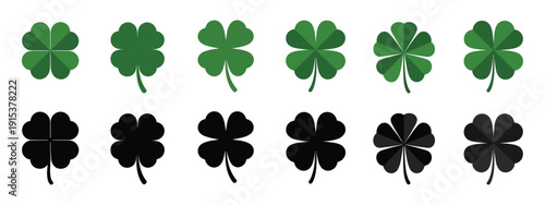 Cloverleaf Icon vector silhouette, simple isolated design on white, luck and nature symbol