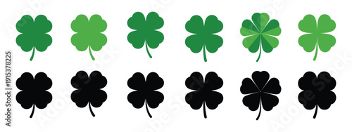 Cloverleaf Icon vector silhouette, simple isolated design on white, luck and nature symbol
