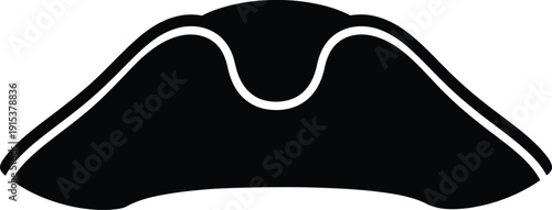 Vector illustration of a black cat with a black and white mask and stylish mustache