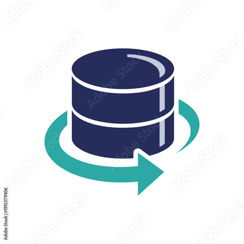 Database storage cylinder icon graphic.