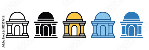 City Hall Icon multiple style vector illustrations
