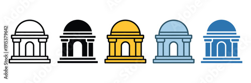 City Hall Icon multiple style vector illustrations
