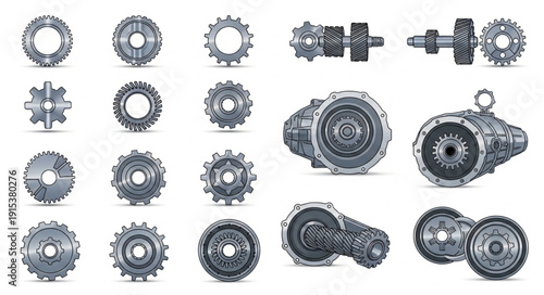Mechanical Gears and Machine Parts.