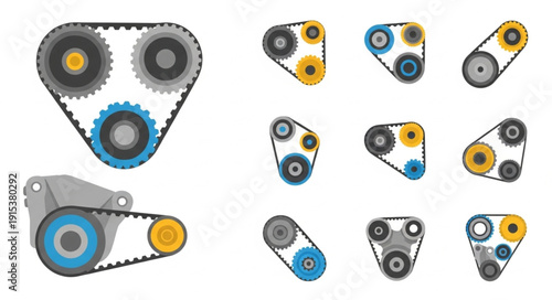 Mechanical Gears and Pulleys System.