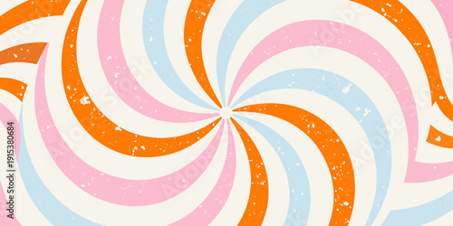 Colorful spiral pattern with orange pink and blue hues