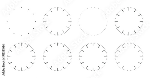 Watch Face Icon round clock vector, time scale illustration, circular timer and stopwatch symbol