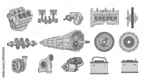 Mechanical Parts Technical Drawings.
