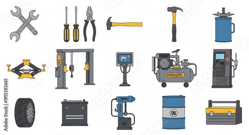 Various Industrial Tools and Equipment.