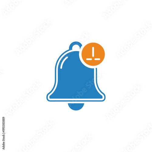 Notification Bell Icon With Alert.