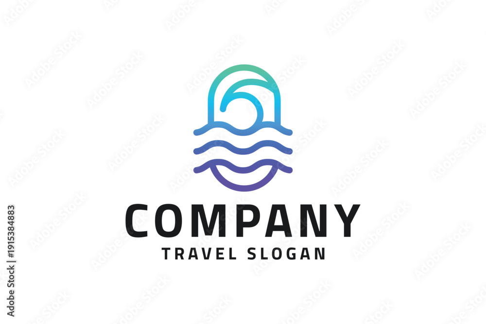 Fototapeta premium Sea Wave Travel & Marine Logo 