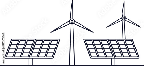 Illustration-of-solar-panels-and-wind-turbines-generating-renewable-energy