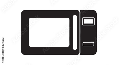 Microwave Oven: Simple illustration of a kitchen microwave appliance ready for use.