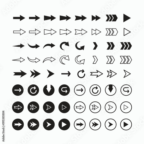 Mega Collection of Modern Arrow Icons and Symbols