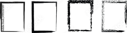 Square Brush Strokes Set – Grunge Paint Blocks, Hand Painted Square Texture Elements