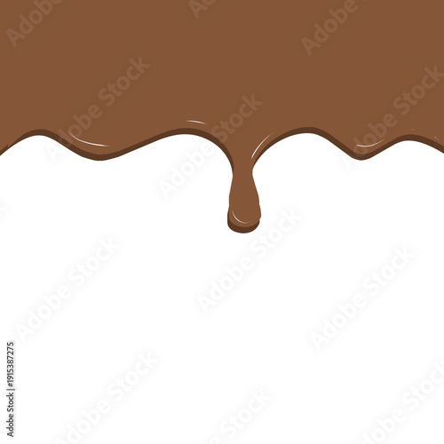 Illustration of melted liquid. Melted chocolate. Melted syrup liquid. Vector of dripping colored liquid