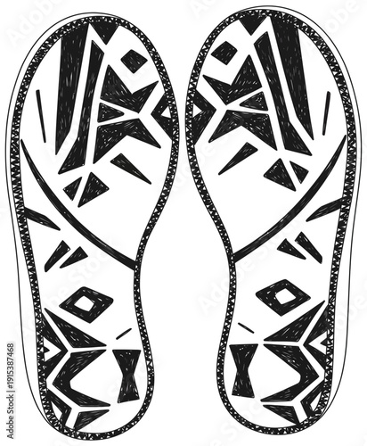 Footprint Stains Isolated on White Background, Dirty Shoe Print Marks Collection, Realistic Mud and Grunge Track Impressions, High Resolution Texture for Design