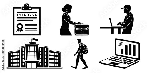 Illustrations of various aspects of healthcare and medical services. Vector