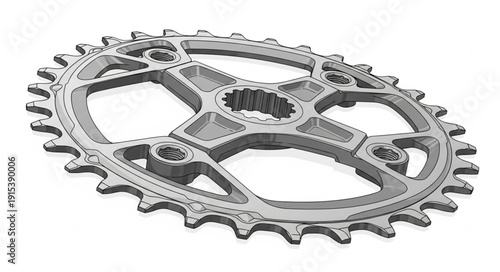 Bicycle Chainring Gear Closeup.