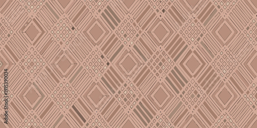 Abstract geometric pattern with repeating diamond shapes in muted tones