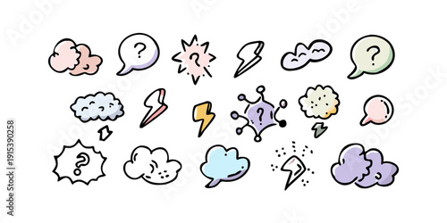 A delightful collection of various clouds floating in the sky Vector