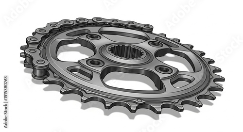 Bicycle Gear Closeup Metal Detail.