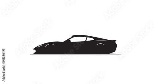 Silhouette of Speed: A sleek, dynamic sports car silhouette against a minimalist backdrop, showcasing elegance, power, and the thrill of the open road.