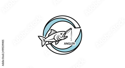 Angler Fish Logo Design Illustration.