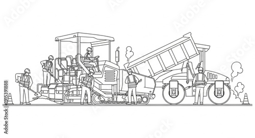 Asphalt Paver Machine Construction Equipment.