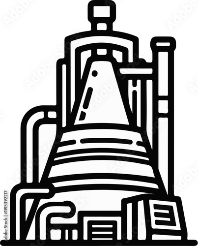 A graphic depiction of industrial furnace machinery