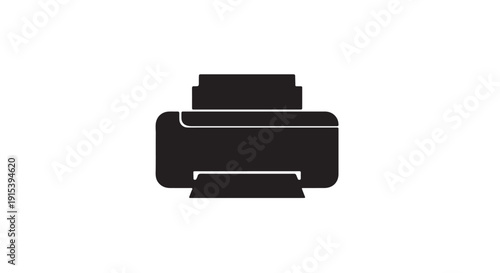 Modern Office Essential: A sleek, minimalistic monochrome rendering of a printer symbolizes efficiency, productivity.