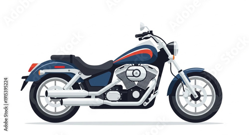 Black and Silver Motorcycle Side View.