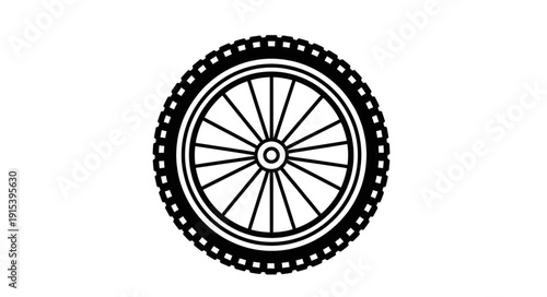 Black and White Bicycle Wheel.